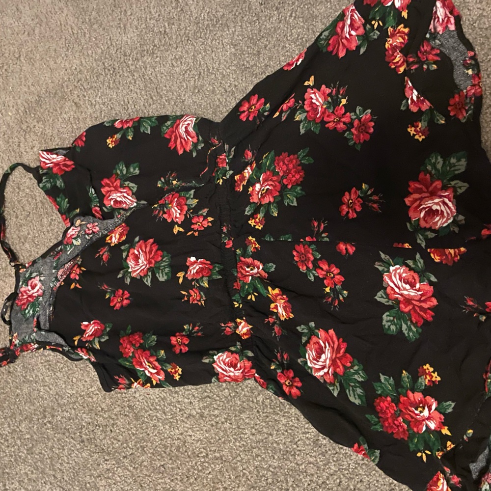 Cute black floral romper